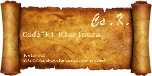 Csáki Klarissza névjegykártya